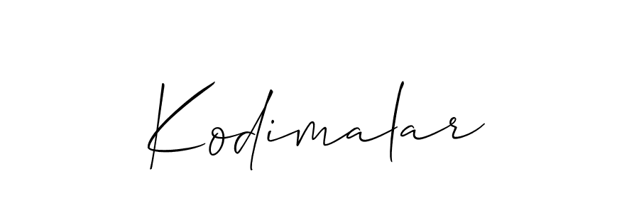 Design your own signature with our free online signature maker. With this signature software, you can create a handwritten (Allison_Script) signature for name Kodimalar. Kodimalar signature style 2 images and pictures png