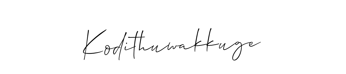 How to make Kodithuwakkuge name signature. Use Allison_Script style for creating short signs online. This is the latest handwritten sign. Kodithuwakkuge signature style 2 images and pictures png