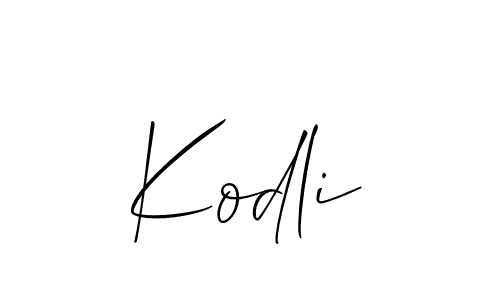 Create a beautiful signature design for name Kodli. With this signature (Allison_Script) fonts, you can make a handwritten signature for free. Kodli signature style 2 images and pictures png