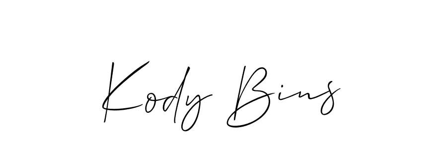 How to make Kody Bins name signature. Use Allison_Script style for creating short signs online. This is the latest handwritten sign. Kody Bins signature style 2 images and pictures png