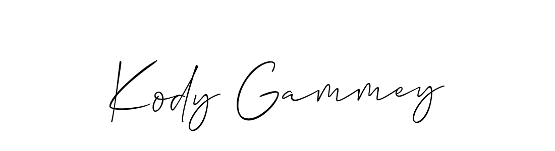 Kody Gammey stylish signature style. Best Handwritten Sign (Allison_Script) for my name. Handwritten Signature Collection Ideas for my name Kody Gammey. Kody Gammey signature style 2 images and pictures png