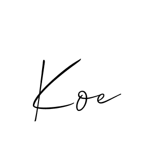 Use a signature maker to create a handwritten signature online. With this signature software, you can design (Allison_Script) your own signature for name Koe. Koe signature style 2 images and pictures png