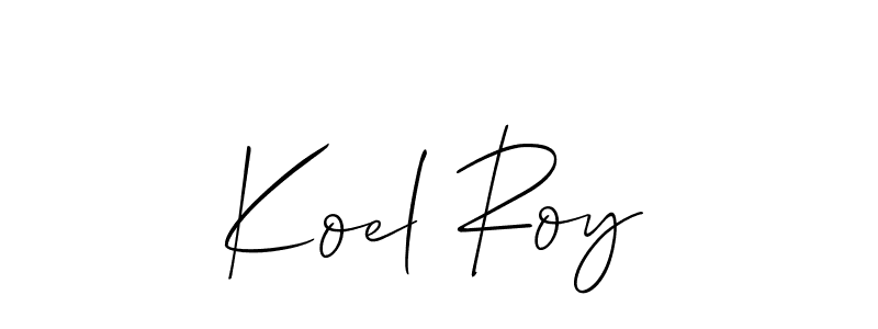 You should practise on your own different ways (Allison_Script) to write your name (Koel Roy) in signature. don't let someone else do it for you. Koel Roy signature style 2 images and pictures png