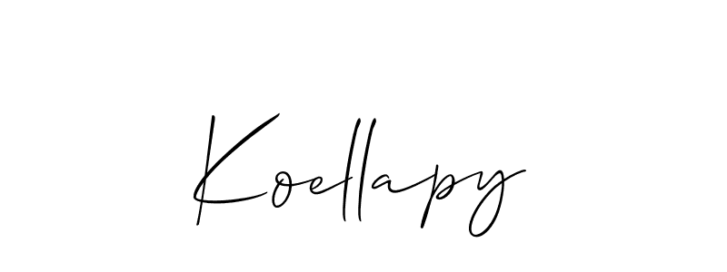 Make a short Koellapy signature style. Manage your documents anywhere anytime using Allison_Script. Create and add eSignatures, submit forms, share and send files easily. Koellapy signature style 2 images and pictures png