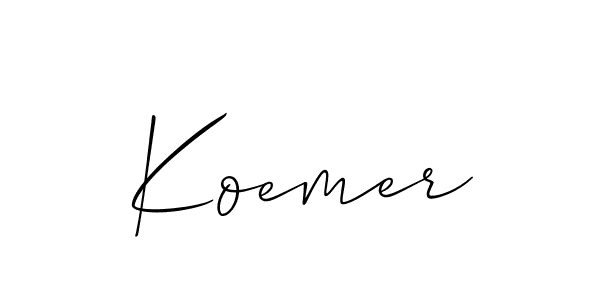Create a beautiful signature design for name Koemer. With this signature (Allison_Script) fonts, you can make a handwritten signature for free. Koemer signature style 2 images and pictures png