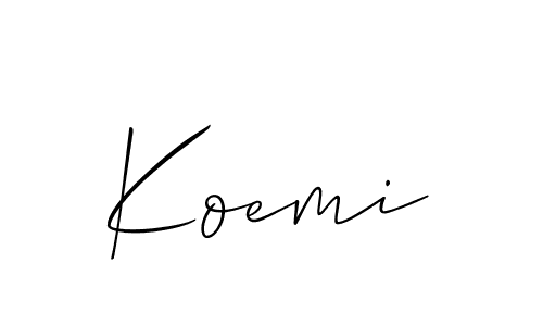 It looks lik you need a new signature style for name Koemi. Design unique handwritten (Allison_Script) signature with our free signature maker in just a few clicks. Koemi signature style 2 images and pictures png