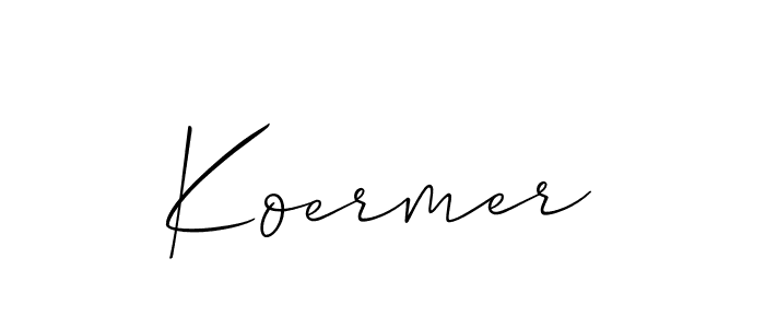 Create a beautiful signature design for name Koermer. With this signature (Allison_Script) fonts, you can make a handwritten signature for free. Koermer signature style 2 images and pictures png