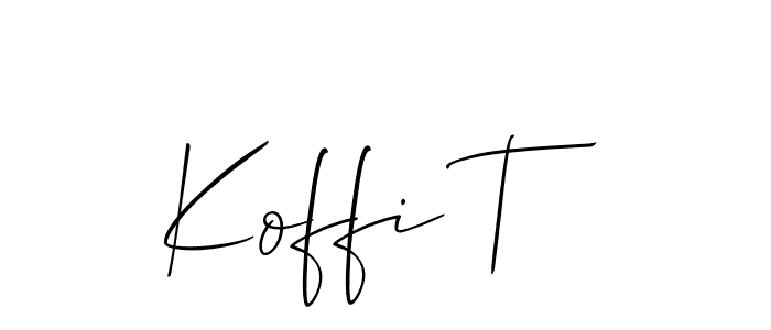 You should practise on your own different ways (Allison_Script) to write your name (Koffi T) in signature. don't let someone else do it for you. Koffi T signature style 2 images and pictures png