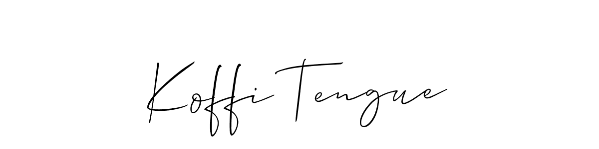 The best way (Allison_Script) to make a short signature is to pick only two or three words in your name. The name Koffi Tengue include a total of six letters. For converting this name. Koffi Tengue signature style 2 images and pictures png