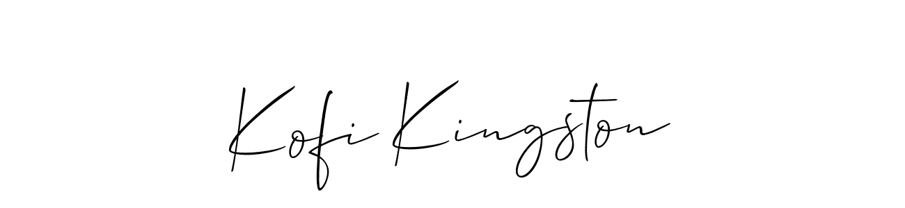 Use a signature maker to create a handwritten signature online. With this signature software, you can design (Allison_Script) your own signature for name Kofi Kingston. Kofi Kingston signature style 2 images and pictures png