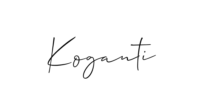 Koganti stylish signature style. Best Handwritten Sign (Allison_Script) for my name. Handwritten Signature Collection Ideas for my name Koganti. Koganti signature style 2 images and pictures png
