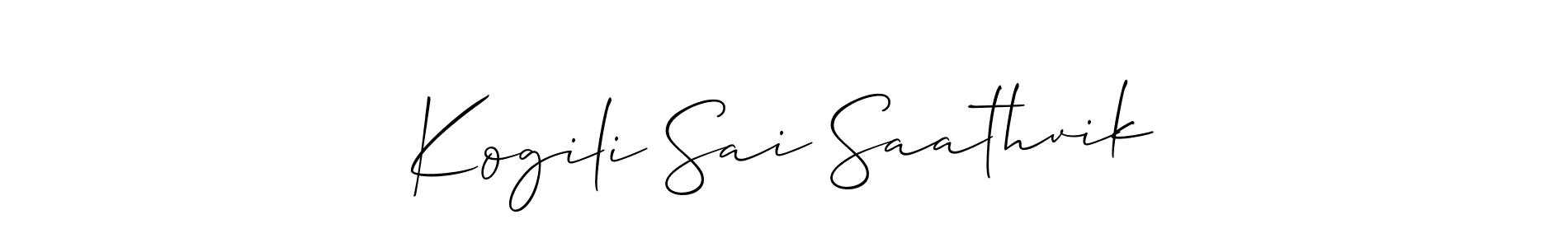 Design your own signature with our free online signature maker. With this signature software, you can create a handwritten (Allison_Script) signature for name Kogili Sai Saathvik. Kogili Sai Saathvik signature style 2 images and pictures png