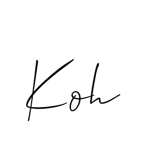 Make a short Koh signature style. Manage your documents anywhere anytime using Allison_Script. Create and add eSignatures, submit forms, share and send files easily. Koh signature style 2 images and pictures png