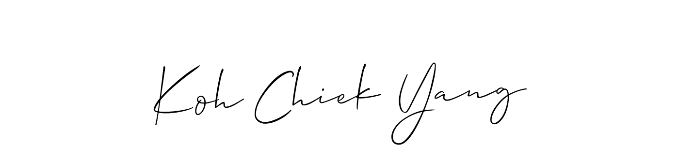 Use a signature maker to create a handwritten signature online. With this signature software, you can design (Allison_Script) your own signature for name Koh Chiek Yang. Koh Chiek Yang signature style 2 images and pictures png