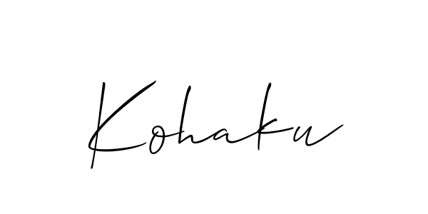 Also You can easily find your signature by using the search form. We will create Kohaku name handwritten signature images for you free of cost using Allison_Script sign style. Kohaku signature style 2 images and pictures png