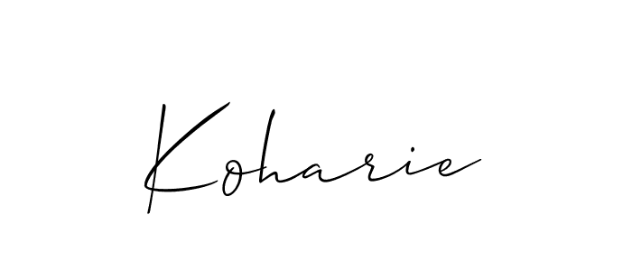 Make a beautiful signature design for name Koharie. Use this online signature maker to create a handwritten signature for free. Koharie signature style 2 images and pictures png