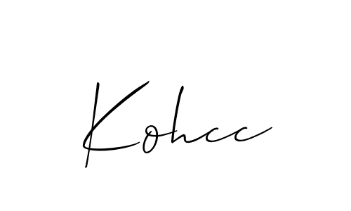 The best way (Allison_Script) to make a short signature is to pick only two or three words in your name. The name Kohcc include a total of six letters. For converting this name. Kohcc signature style 2 images and pictures png