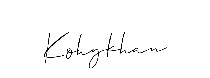 Kohgkhan stylish signature style. Best Handwritten Sign (Allison_Script) for my name. Handwritten Signature Collection Ideas for my name Kohgkhan. Kohgkhan signature style 2 images and pictures png