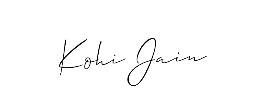 Also You can easily find your signature by using the search form. We will create Kohi Jain name handwritten signature images for you free of cost using Allison_Script sign style. Kohi Jain signature style 2 images and pictures png