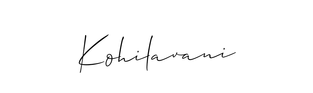 Design your own signature with our free online signature maker. With this signature software, you can create a handwritten (Allison_Script) signature for name Kohilavani. Kohilavani signature style 2 images and pictures png