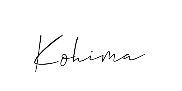 Make a beautiful signature design for name Kohima. With this signature (Allison_Script) style, you can create a handwritten signature for free. Kohima signature style 2 images and pictures png