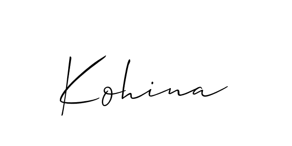 How to make Kohina name signature. Use Allison_Script style for creating short signs online. This is the latest handwritten sign. Kohina signature style 2 images and pictures png