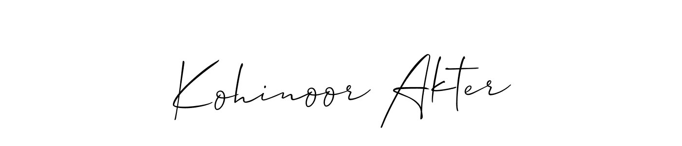 Best and Professional Signature Style for Kohinoor Akter. Allison_Script Best Signature Style Collection. Kohinoor Akter signature style 2 images and pictures png