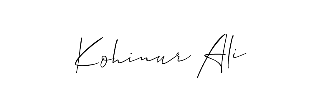 Allison_Script is a professional signature style that is perfect for those who want to add a touch of class to their signature. It is also a great choice for those who want to make their signature more unique. Get Kohinur Ali name to fancy signature for free. Kohinur Ali signature style 2 images and pictures png
