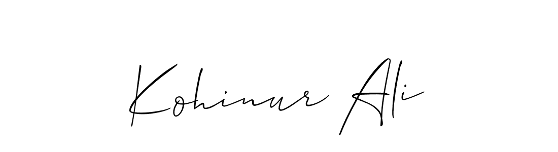 Use a signature maker to create a handwritten signature online. With this signature software, you can design (Allison_Script) your own signature for name Kohinur Ali. Kohinur Ali signature style 2 images and pictures png