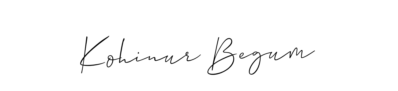 Create a beautiful signature design for name Kohinur Begum. With this signature (Allison_Script) fonts, you can make a handwritten signature for free. Kohinur Begum signature style 2 images and pictures png