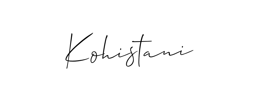 How to make Kohistani signature? Allison_Script is a professional autograph style. Create handwritten signature for Kohistani name. Kohistani signature style 2 images and pictures png