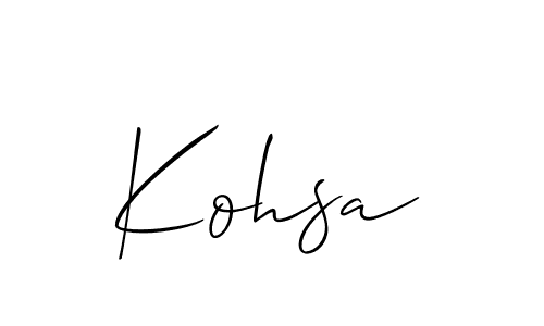 How to make Kohsa name signature. Use Allison_Script style for creating short signs online. This is the latest handwritten sign. Kohsa signature style 2 images and pictures png