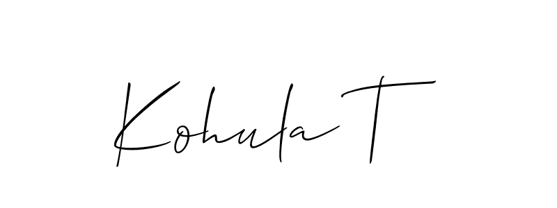 Also we have Kohula T name is the best signature style. Create professional handwritten signature collection using Allison_Script autograph style. Kohula T signature style 2 images and pictures png
