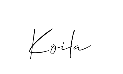 Allison_Script is a professional signature style that is perfect for those who want to add a touch of class to their signature. It is also a great choice for those who want to make their signature more unique. Get Koila name to fancy signature for free. Koila signature style 2 images and pictures png