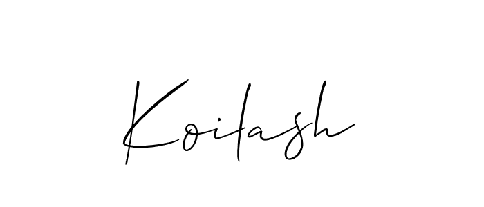 Allison_Script is a professional signature style that is perfect for those who want to add a touch of class to their signature. It is also a great choice for those who want to make their signature more unique. Get Koilash name to fancy signature for free. Koilash signature style 2 images and pictures png