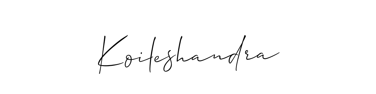 How to Draw Koileshandra signature style? Allison_Script is a latest design signature styles for name Koileshandra. Koileshandra signature style 2 images and pictures png