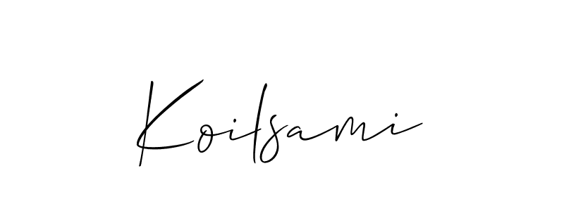 Similarly Allison_Script is the best handwritten signature design. Signature creator online .You can use it as an online autograph creator for name Koilsami. Koilsami signature style 2 images and pictures png