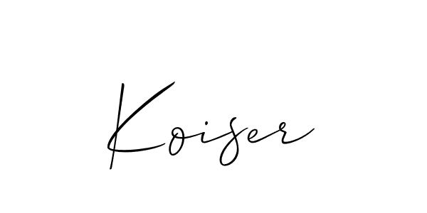 Use a signature maker to create a handwritten signature online. With this signature software, you can design (Allison_Script) your own signature for name Koiser. Koiser signature style 2 images and pictures png