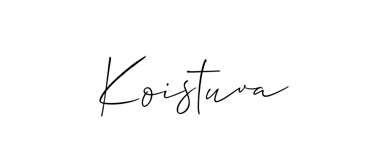 The best way (Allison_Script) to make a short signature is to pick only two or three words in your name. The name Koistuva include a total of six letters. For converting this name. Koistuva signature style 2 images and pictures png