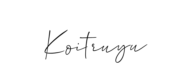 Make a short Koitruyu signature style. Manage your documents anywhere anytime using Allison_Script. Create and add eSignatures, submit forms, share and send files easily. Koitruyu signature style 2 images and pictures png