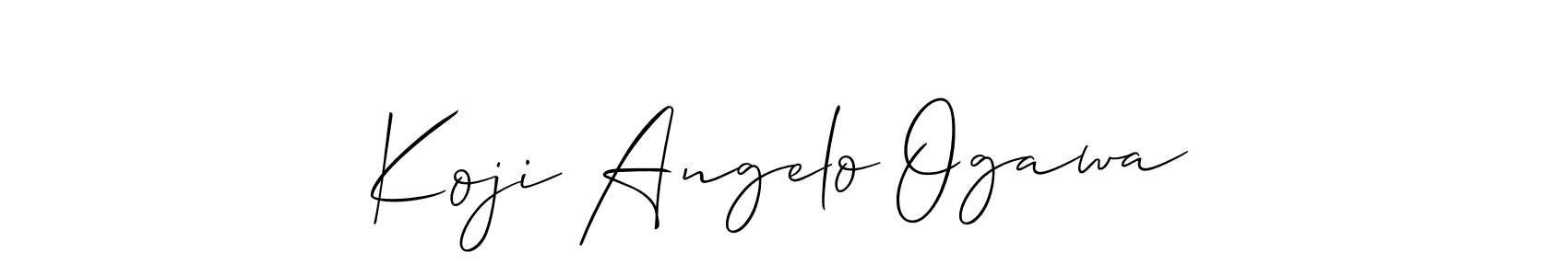You should practise on your own different ways (Allison_Script) to write your name (Koji Angelo Ogawa) in signature. don't let someone else do it for you. Koji Angelo Ogawa signature style 2 images and pictures png