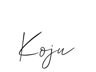 Make a beautiful signature design for name Koju. With this signature (Allison_Script) style, you can create a handwritten signature for free. Koju signature style 2 images and pictures png