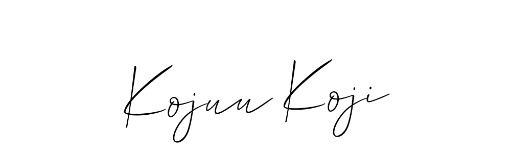 Use a signature maker to create a handwritten signature online. With this signature software, you can design (Allison_Script) your own signature for name Kojuu Koji. Kojuu Koji signature style 2 images and pictures png