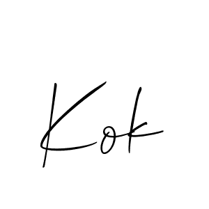 Allison_Script is a professional signature style that is perfect for those who want to add a touch of class to their signature. It is also a great choice for those who want to make their signature more unique. Get Kok name to fancy signature for free. Kok signature style 2 images and pictures png