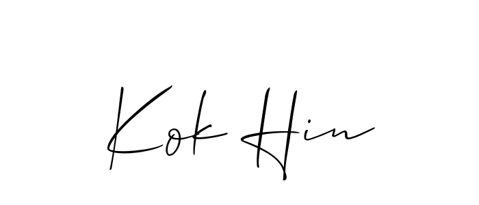 Best and Professional Signature Style for Kok Hin. Allison_Script Best Signature Style Collection. Kok Hin signature style 2 images and pictures png