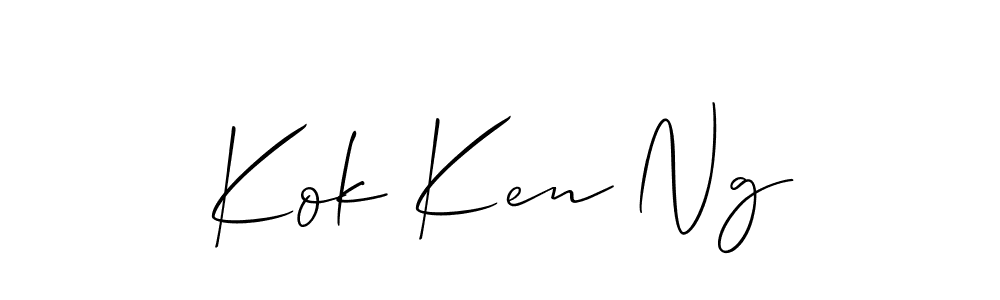 Use a signature maker to create a handwritten signature online. With this signature software, you can design (Allison_Script) your own signature for name Kok Ken Ng. Kok Ken Ng signature style 2 images and pictures png