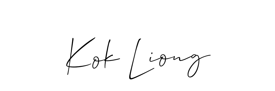 Best and Professional Signature Style for Kok Liong. Allison_Script Best Signature Style Collection. Kok Liong signature style 2 images and pictures png