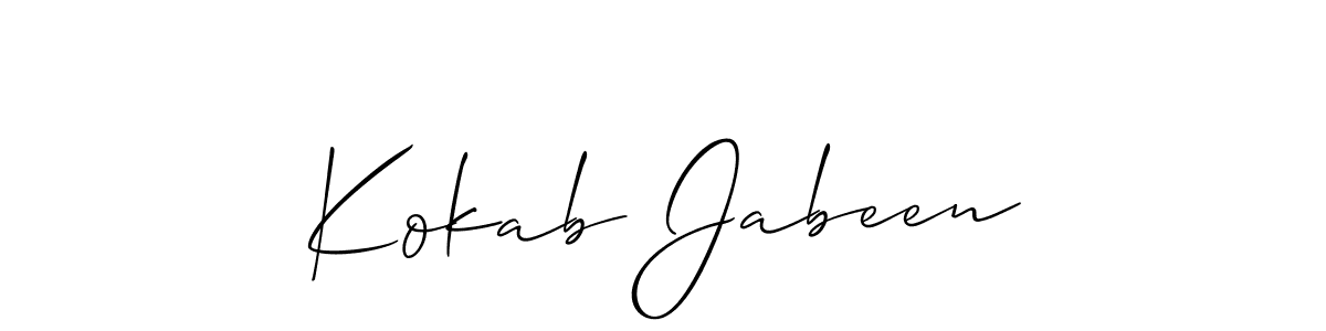 How to make Kokab Jabeen signature? Allison_Script is a professional autograph style. Create handwritten signature for Kokab Jabeen name. Kokab Jabeen signature style 2 images and pictures png