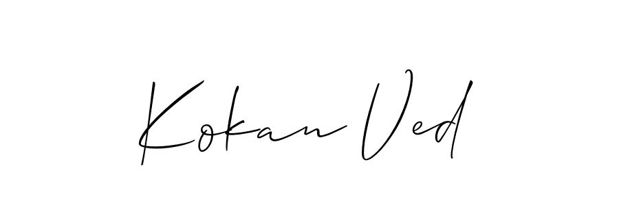 Similarly Allison_Script is the best handwritten signature design. Signature creator online .You can use it as an online autograph creator for name Kokan Ved. Kokan Ved signature style 2 images and pictures png