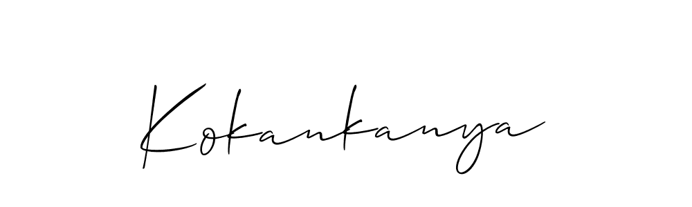 How to Draw Kokankanya signature style? Allison_Script is a latest design signature styles for name Kokankanya. Kokankanya signature style 2 images and pictures png